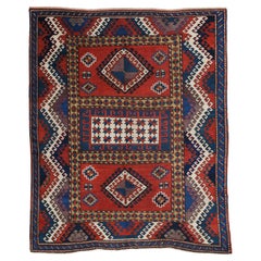 Antiker Bordjalou-Teppich - Kaukasischer Bordjalou-Teppich aus der Mitte des 19. Jahrhunderts, antiker Teppich
