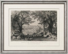 Antiker Bosporus-Eingangsdruck, Allom-Blick auf das Schwarze Meer, Konstantinopel, ca. 1838