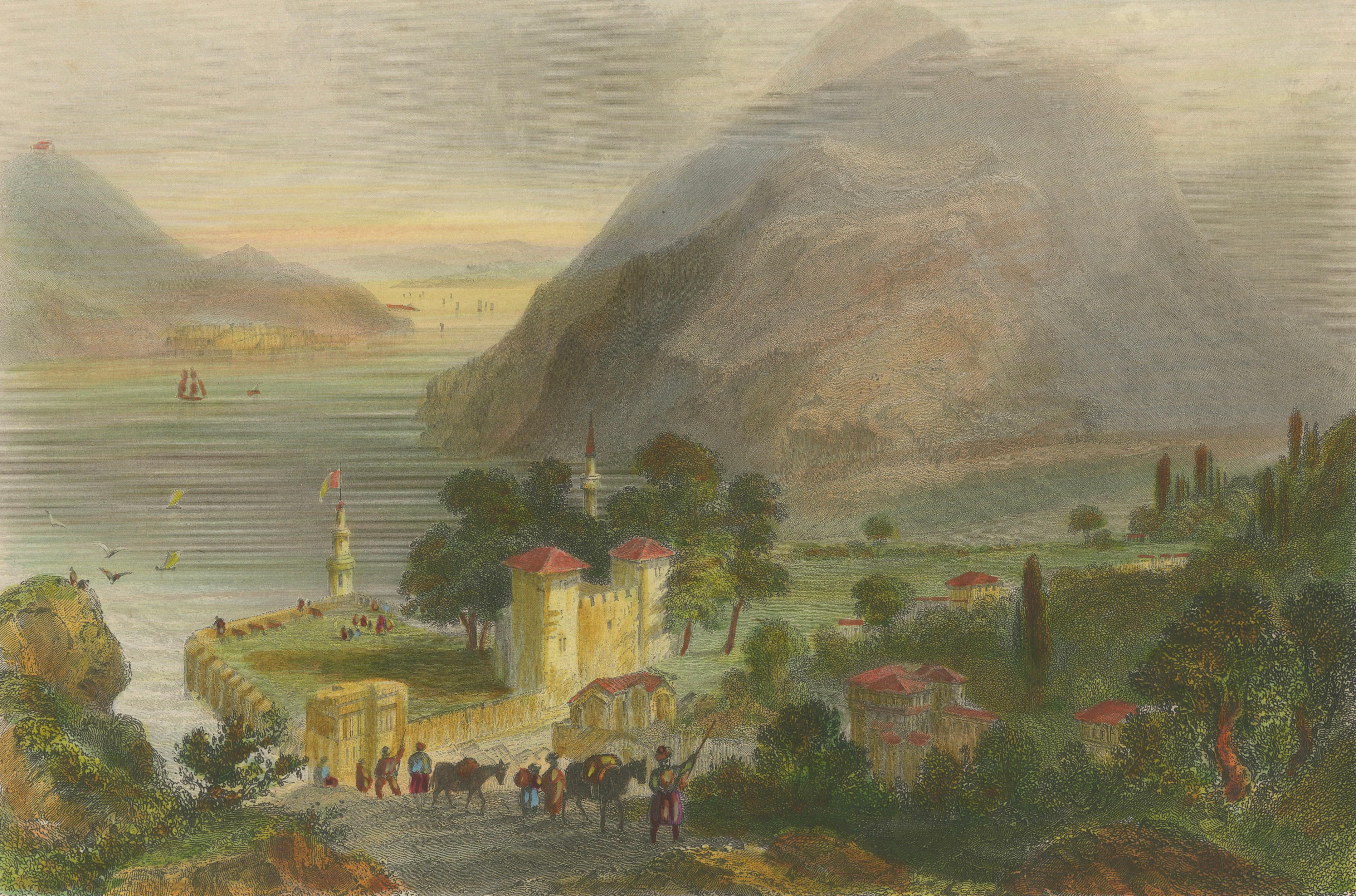 Antique Bosporus View with Beil-Gorod Fort – Bartlett Constantinople, ca.1839