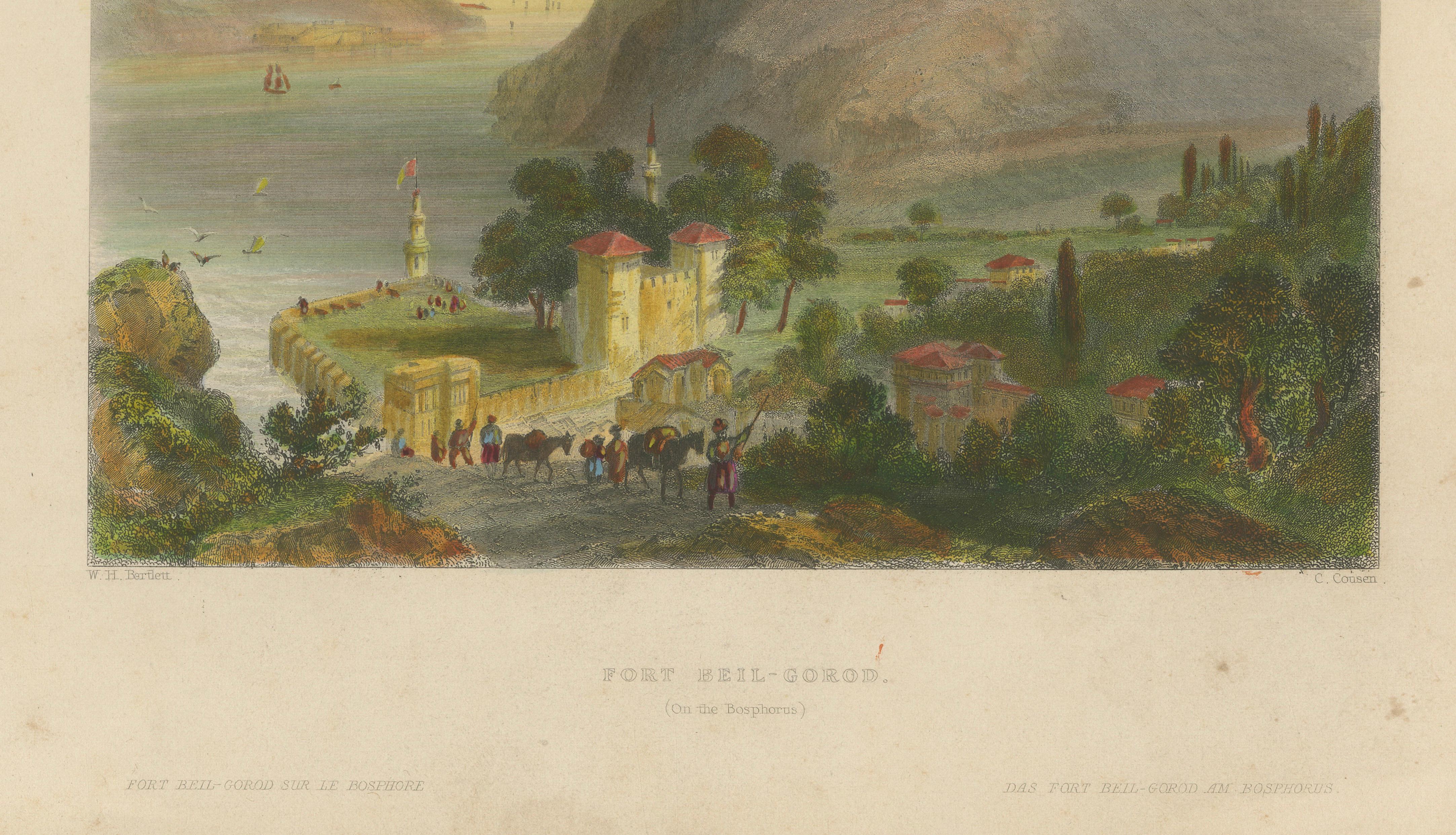 Antique Bosporus View with Beil-Gorod Fort – Bartlett Constantinople, ca.1839