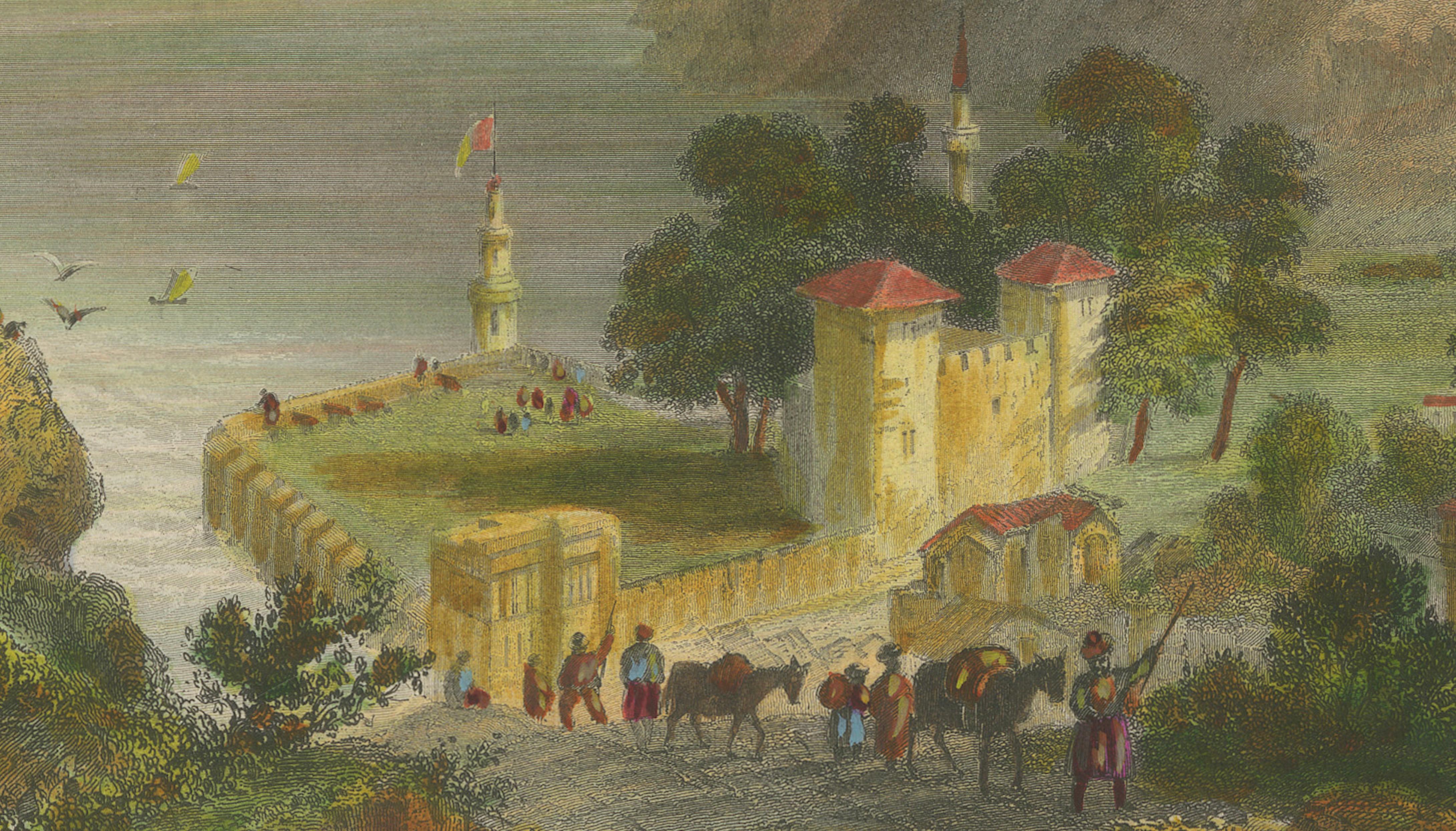Antique Bosporus View with Beil-Gorod Fort – Bartlett Constantinople, ca.1839
