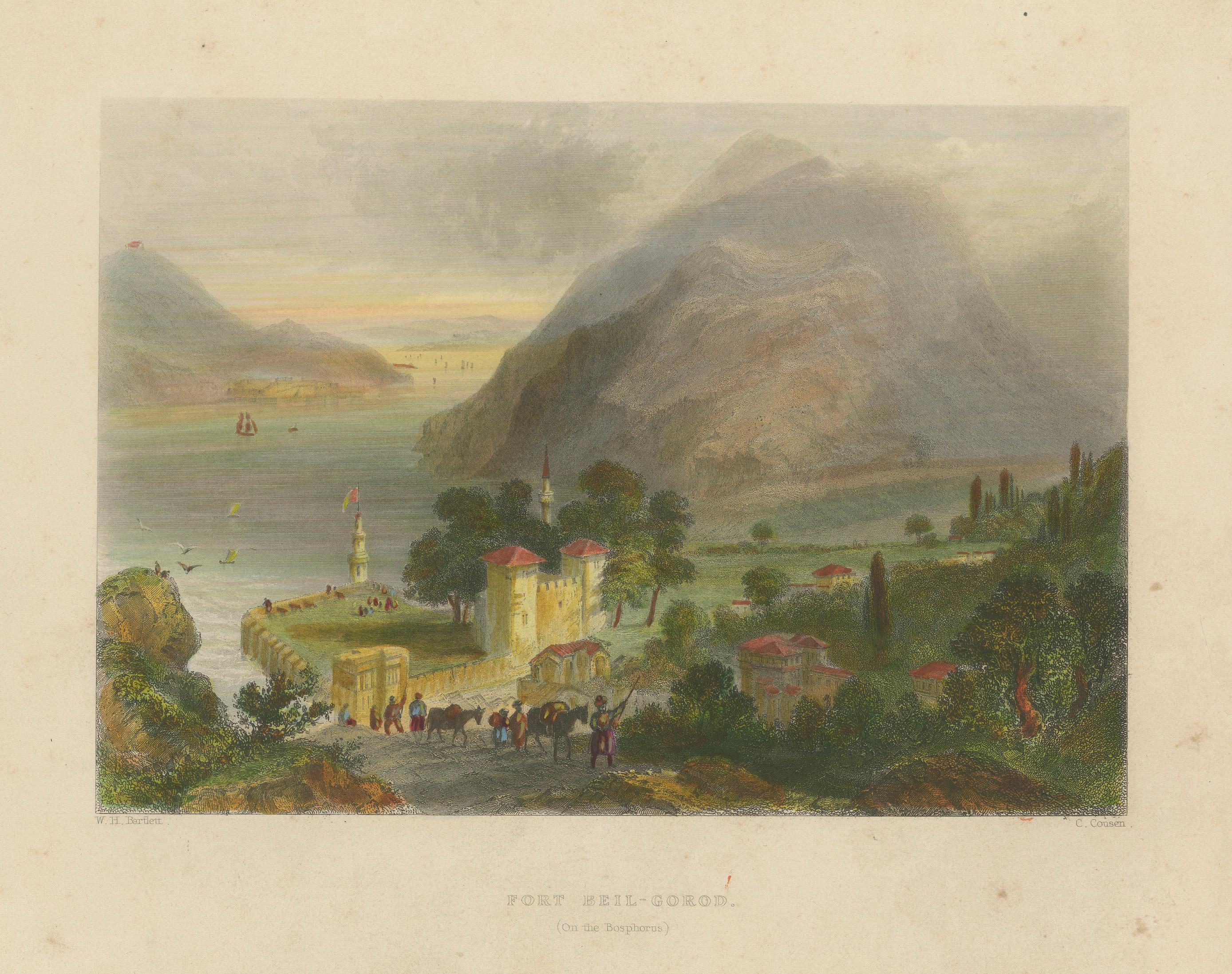 Antique Bosporus View with Beil-Gorod Fort – Bartlett Constantinople, ca.1839