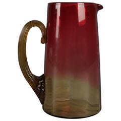 Antique Boston and Sandwich Glass Co. Amberina Pitcher, circa 1890
