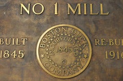 Antique 'Boston Duck Company (1845)' Large Bronze Plaque Custom Coffee Table