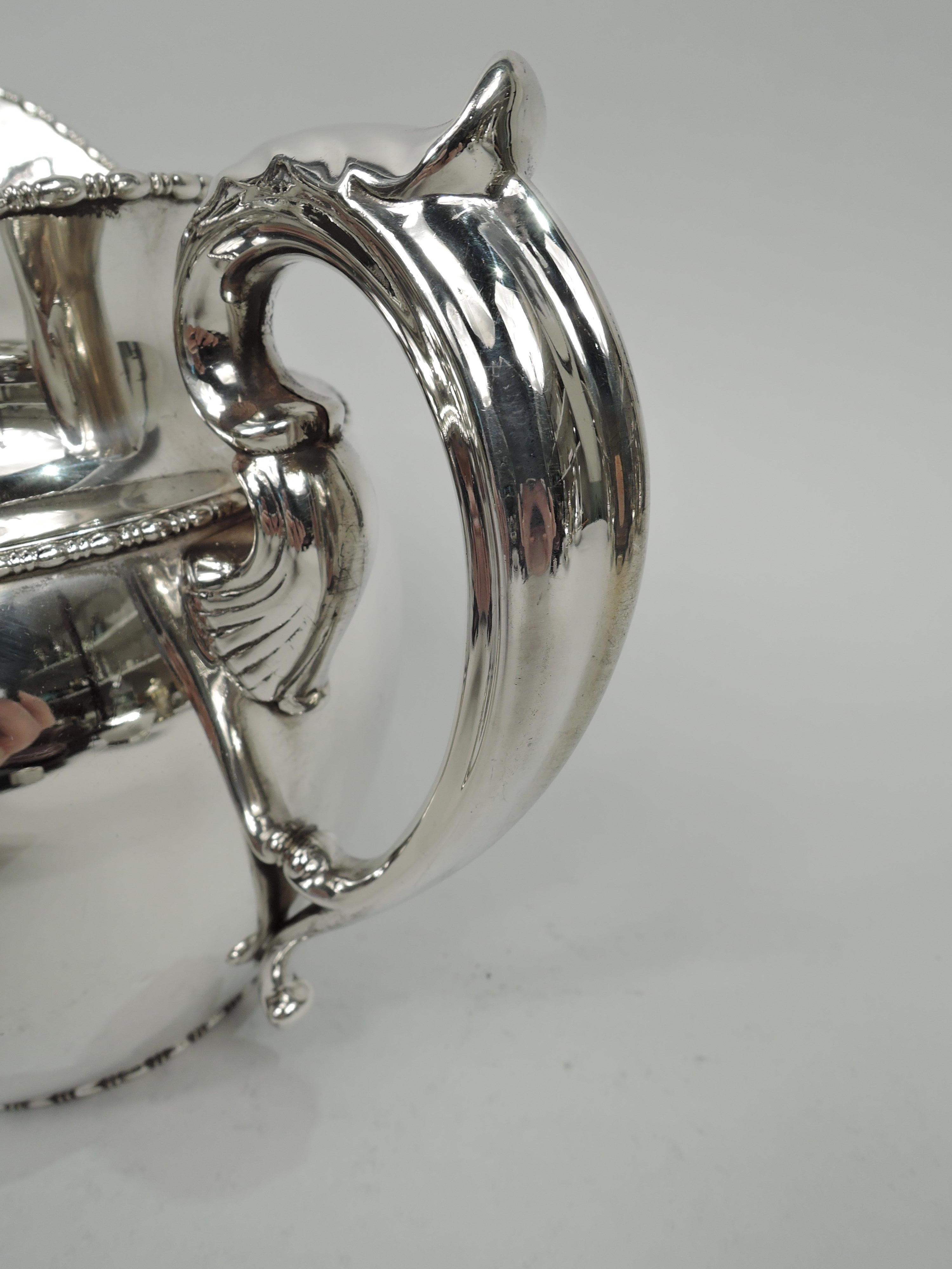 American Antique Boston Edwardian Classical Sterling Silver Water Pitcher For Sale