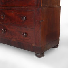 Antique Boston Federal Mahogany Two-Door Four-Drawer Linen Press c1850