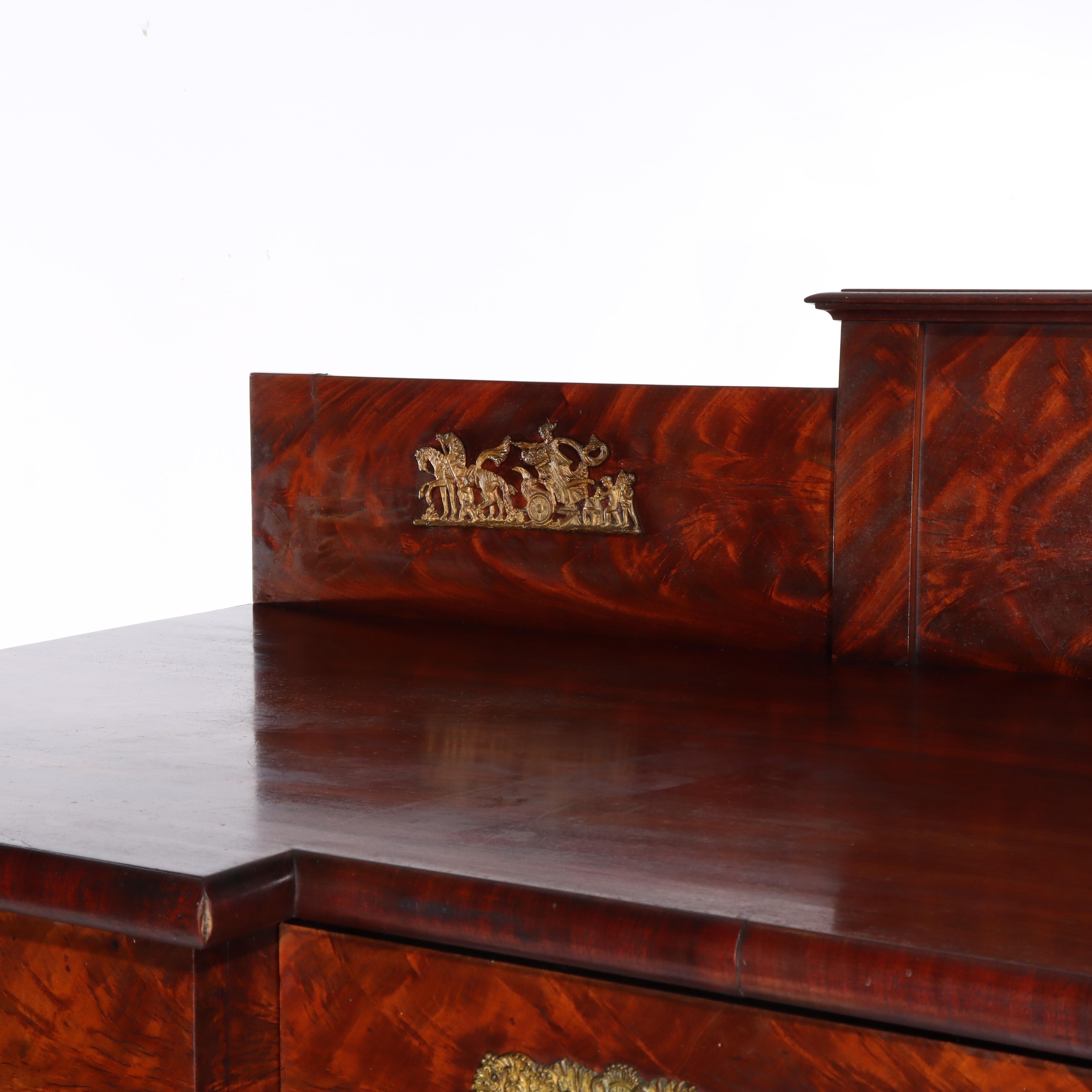 Antica credenza a doppio piedistallo in mogano di epoca napoleonica c1820 in vendita 5