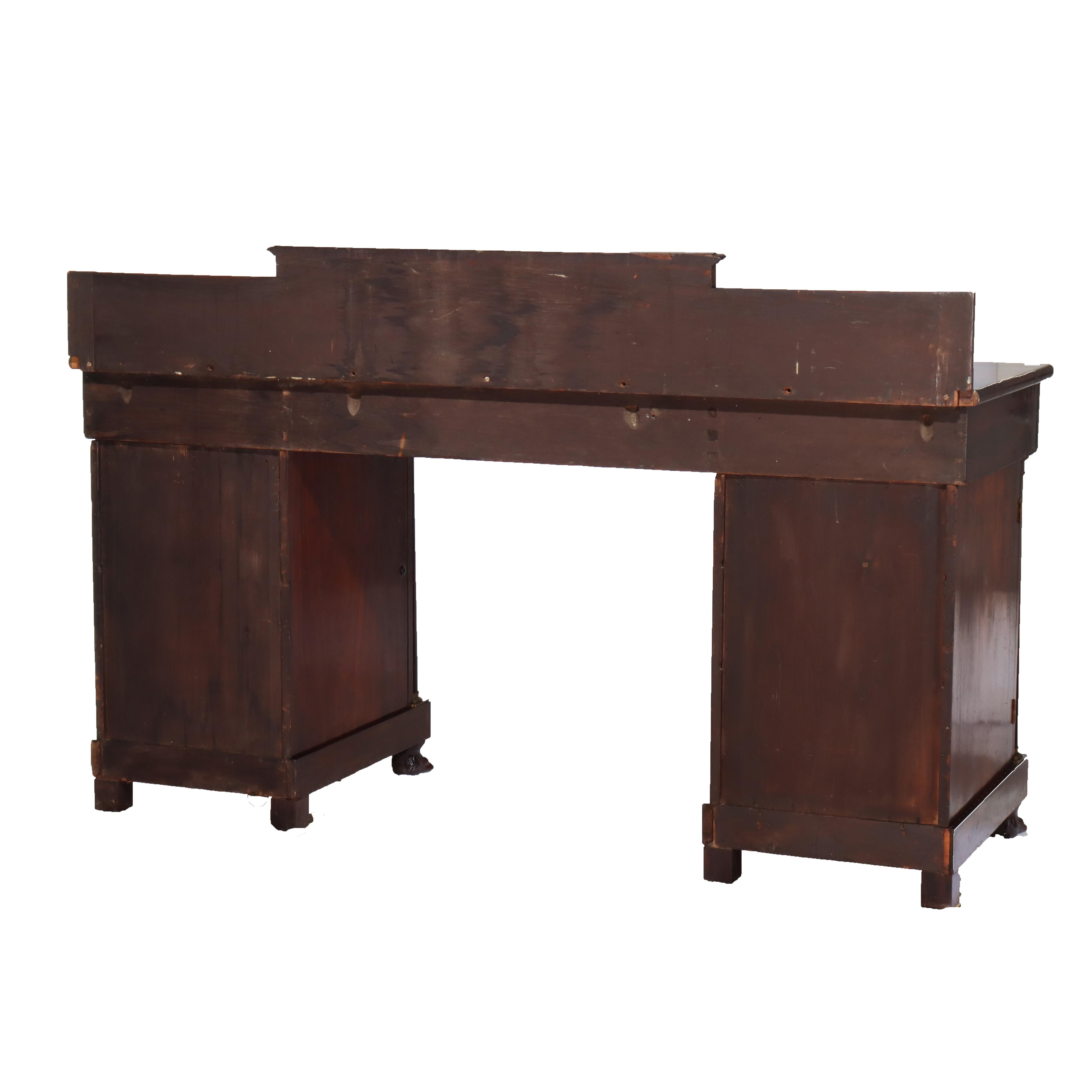 Antica credenza a doppio piedistallo in mogano di epoca napoleonica c1820 in vendita 14