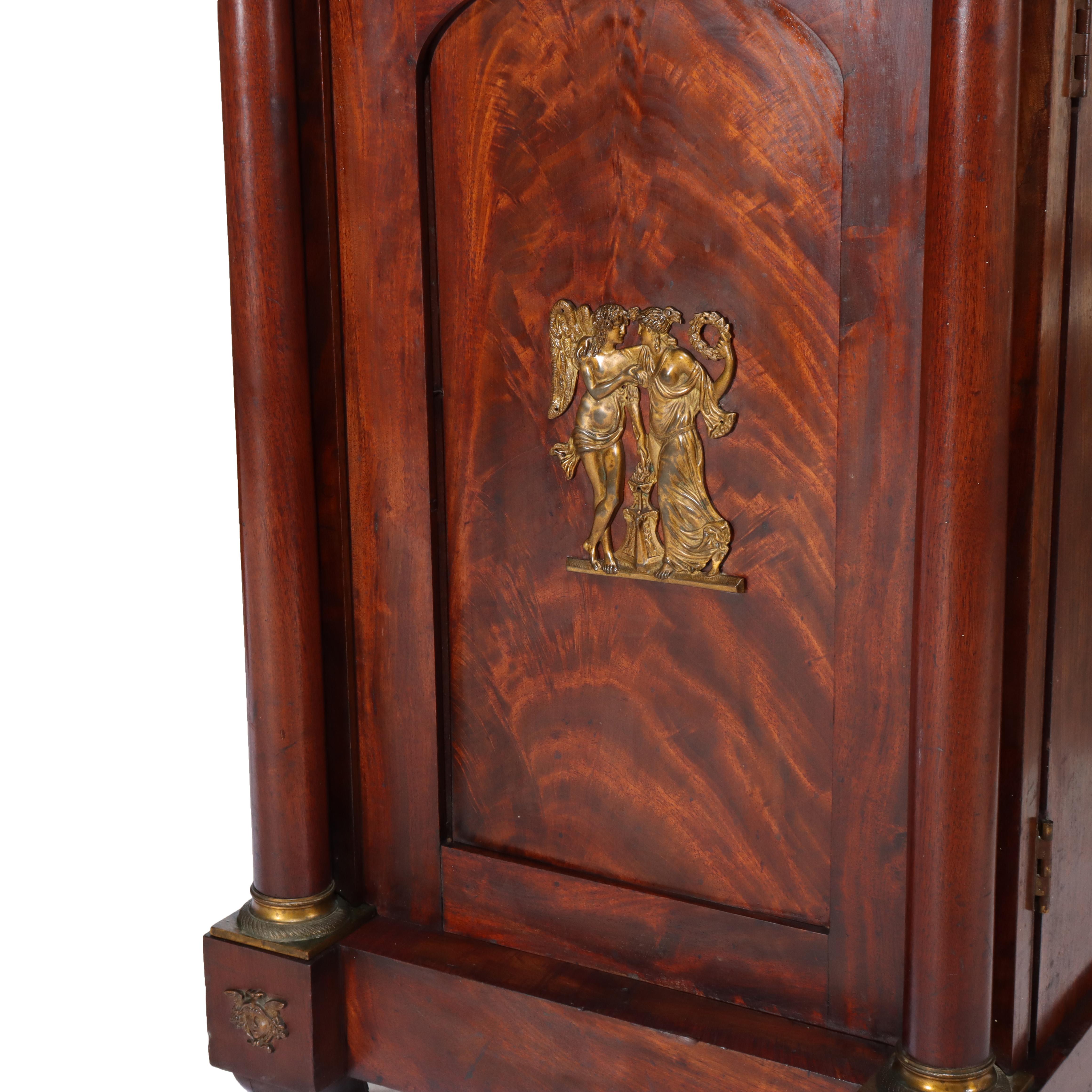 Mogano Antica credenza a doppio piedistallo in mogano di epoca napoleonica c1820 in vendita