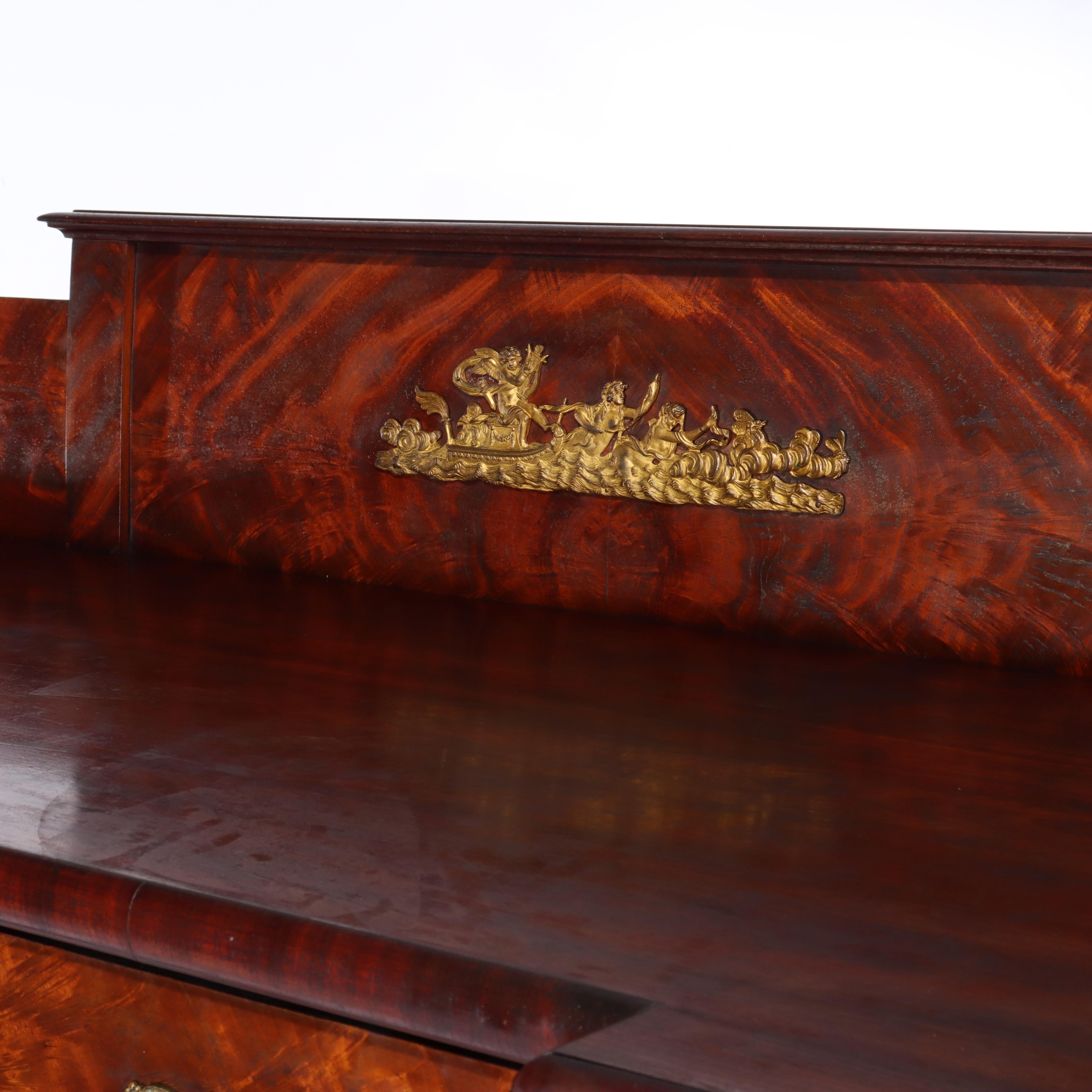 Antica credenza a doppio piedistallo in mogano di epoca napoleonica c1820 in vendita 2