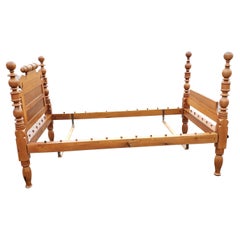 Antique Boston Posters Full Size Maple Rope Bed, Circa 1800s