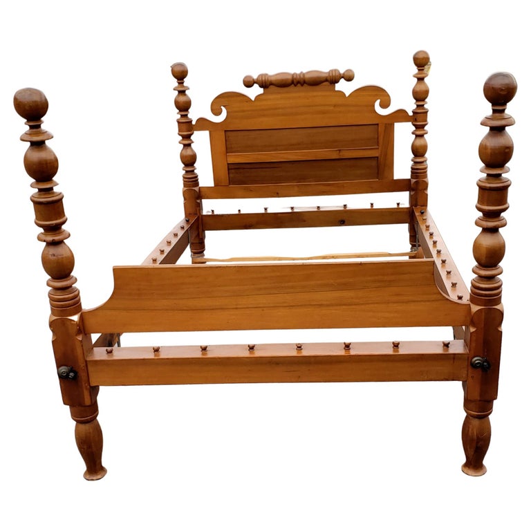 Antique Boston Posters Full Size Maple Rope Bed, Circa 1800s For Sale ...