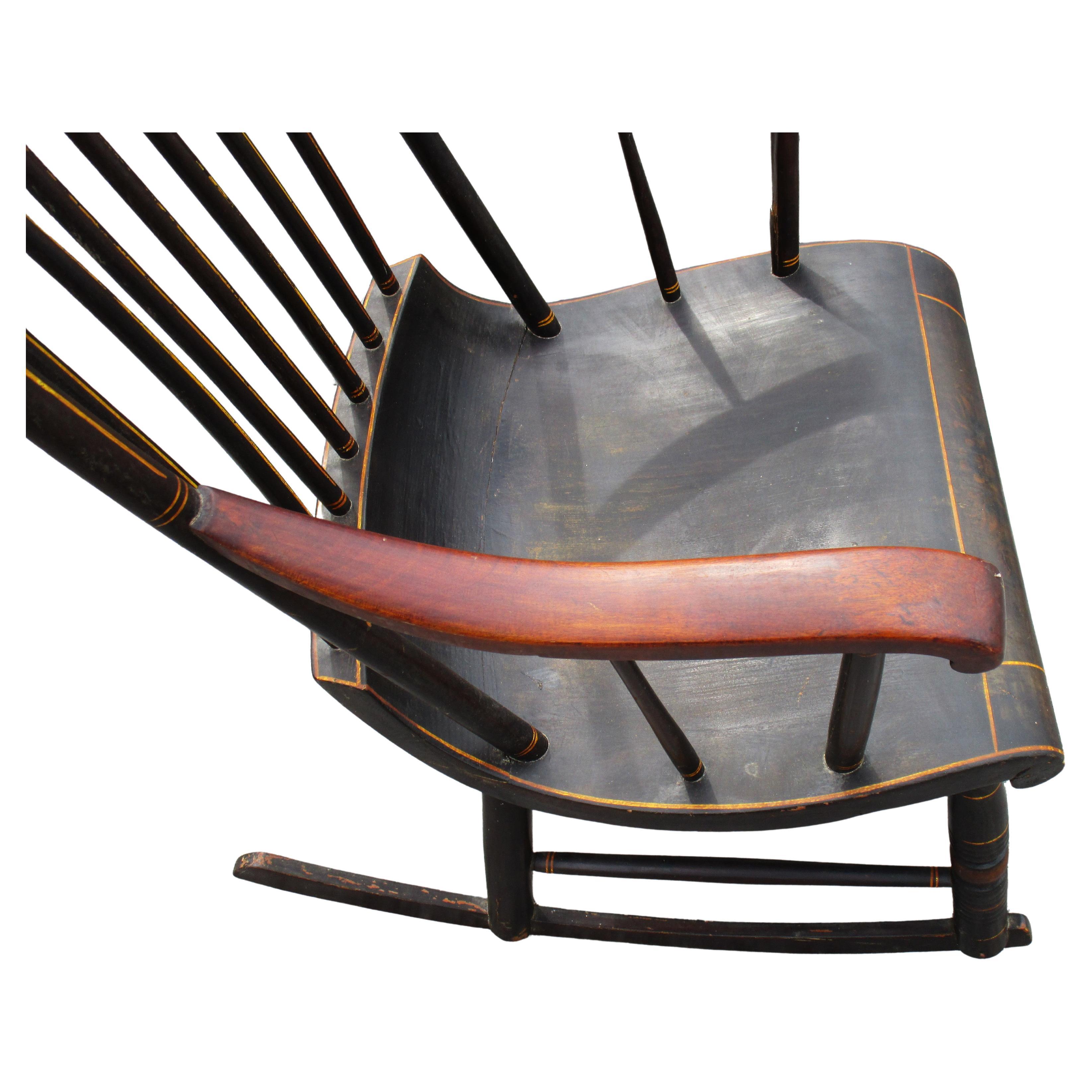 Antique Boston Rocking Chair Original Paint / Stencil / Gilt Decoration, 1860 4