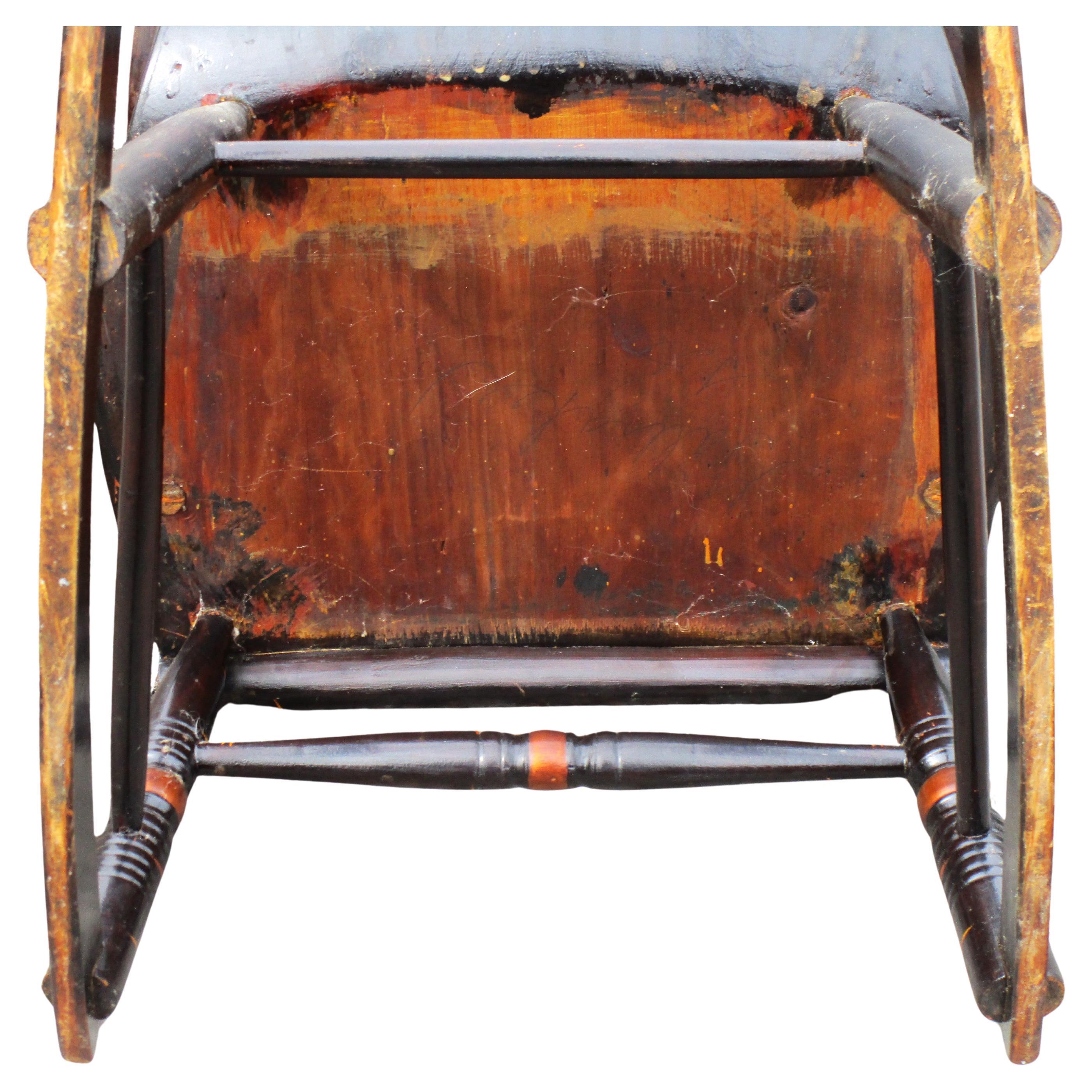 Antique Boston Rocking Chair Original Paint / Stencil / Gilt Decoration, 1860 5