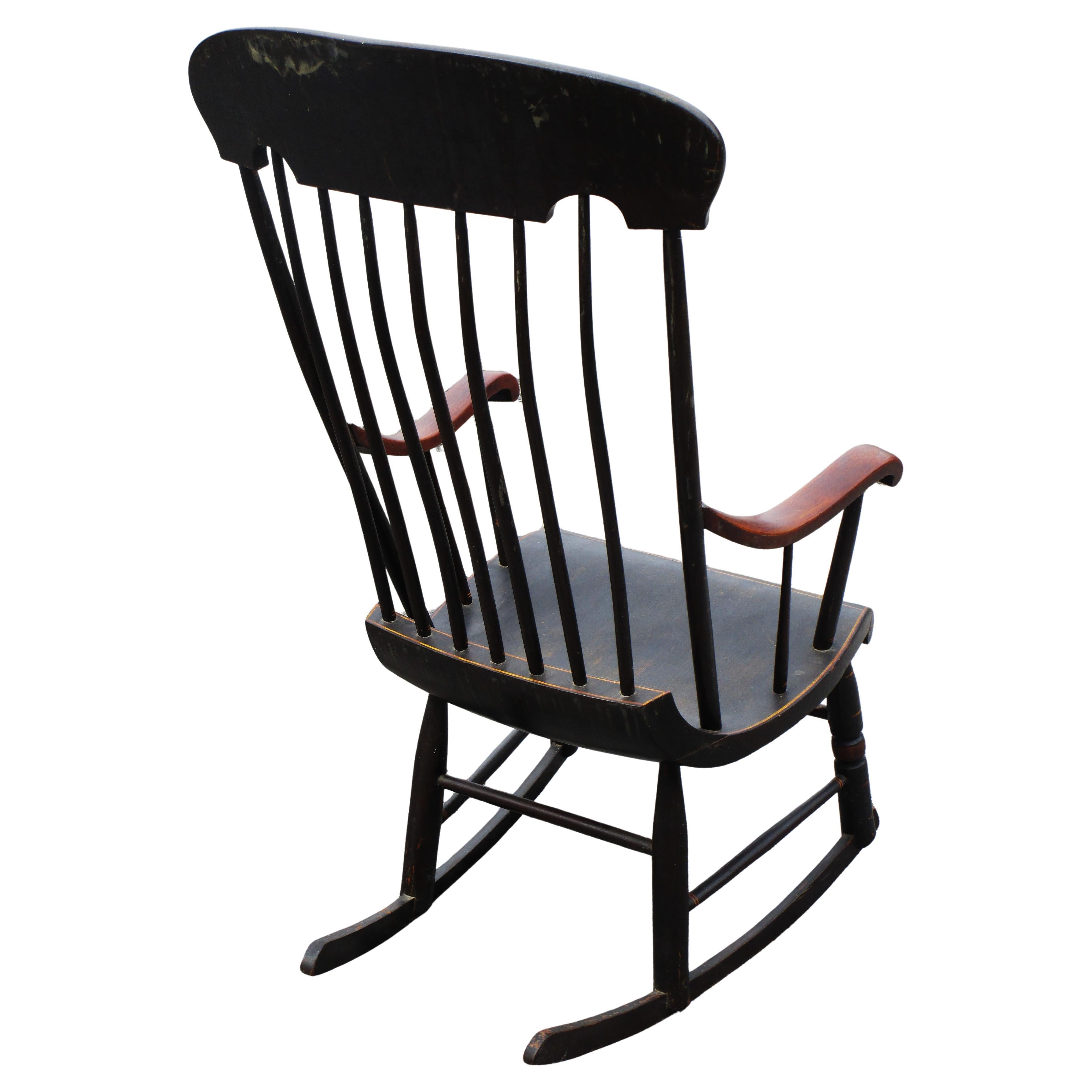 Antique Boston Rocking Chair Original Paint / Stencil / Gilt Decoration, 1860 2