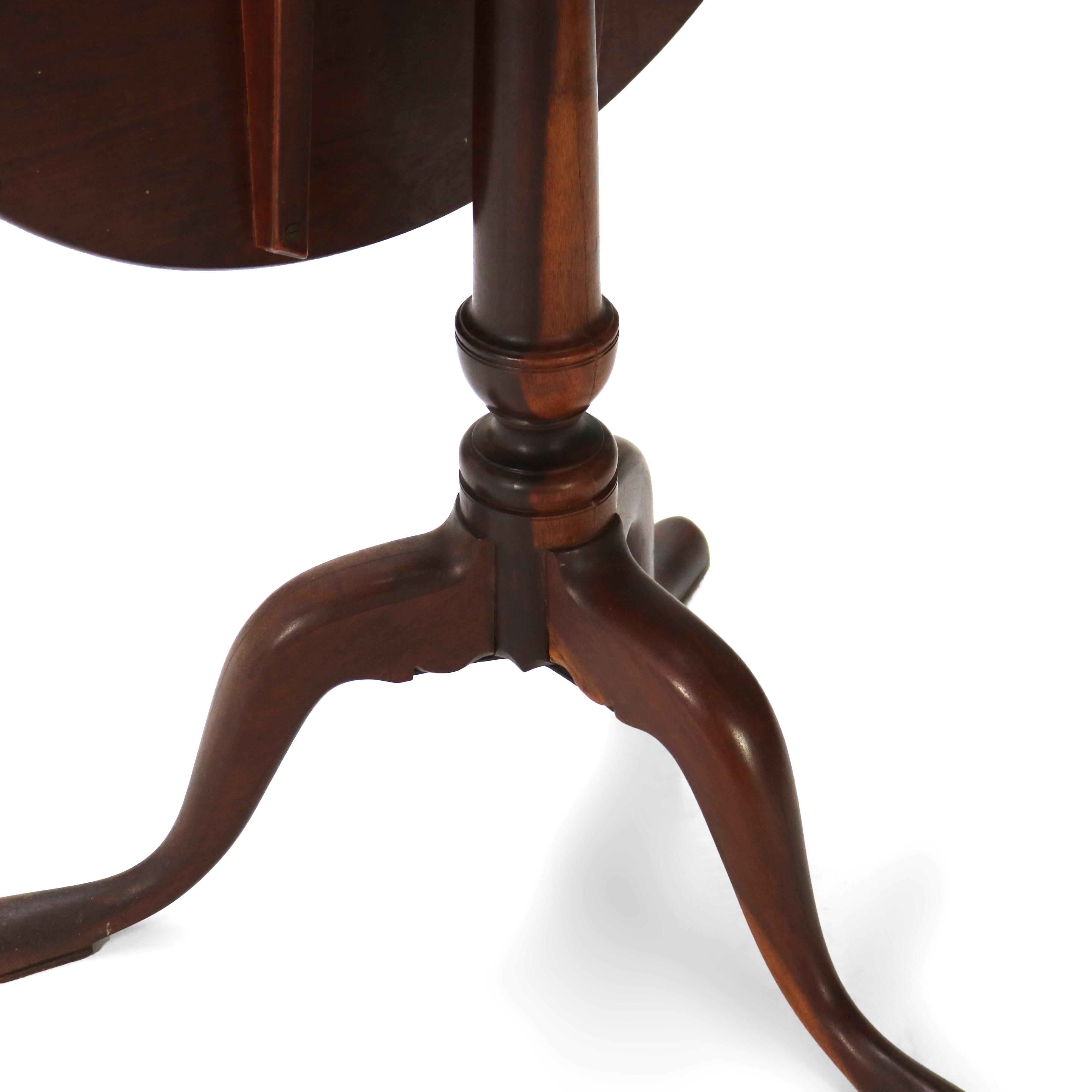 Antiker Queen Anne-Mahagoni-Tisch mit Klappplatte aus der Bostoner Schule, um 1780 1