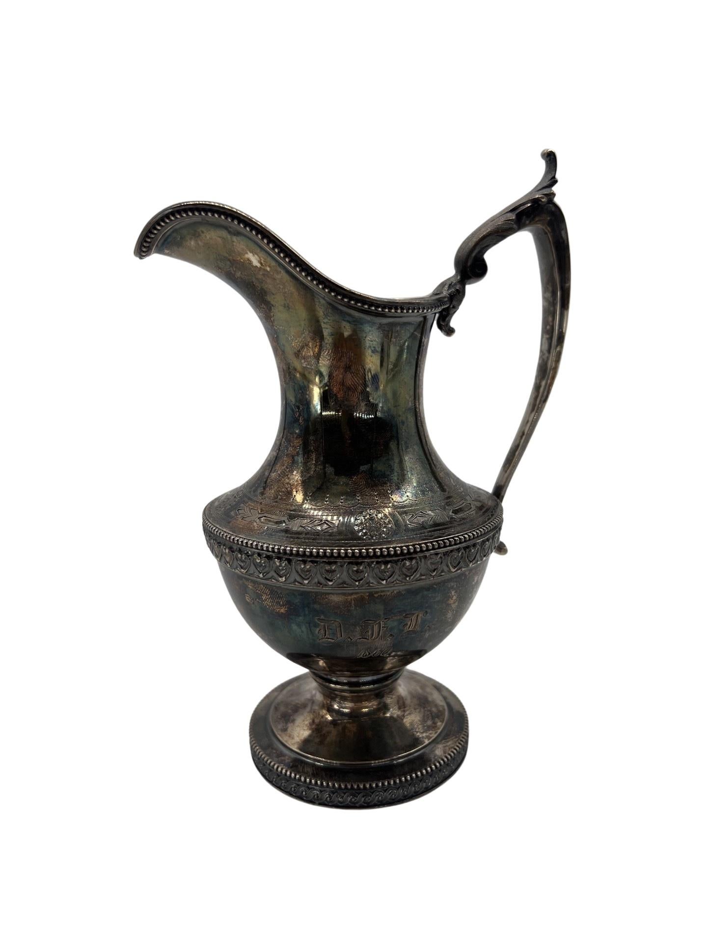 Antique Boston Sterling Silver Hand Chased Creamer Pitcher C. 1860 In Good Condition For Sale In Atlanta, GA