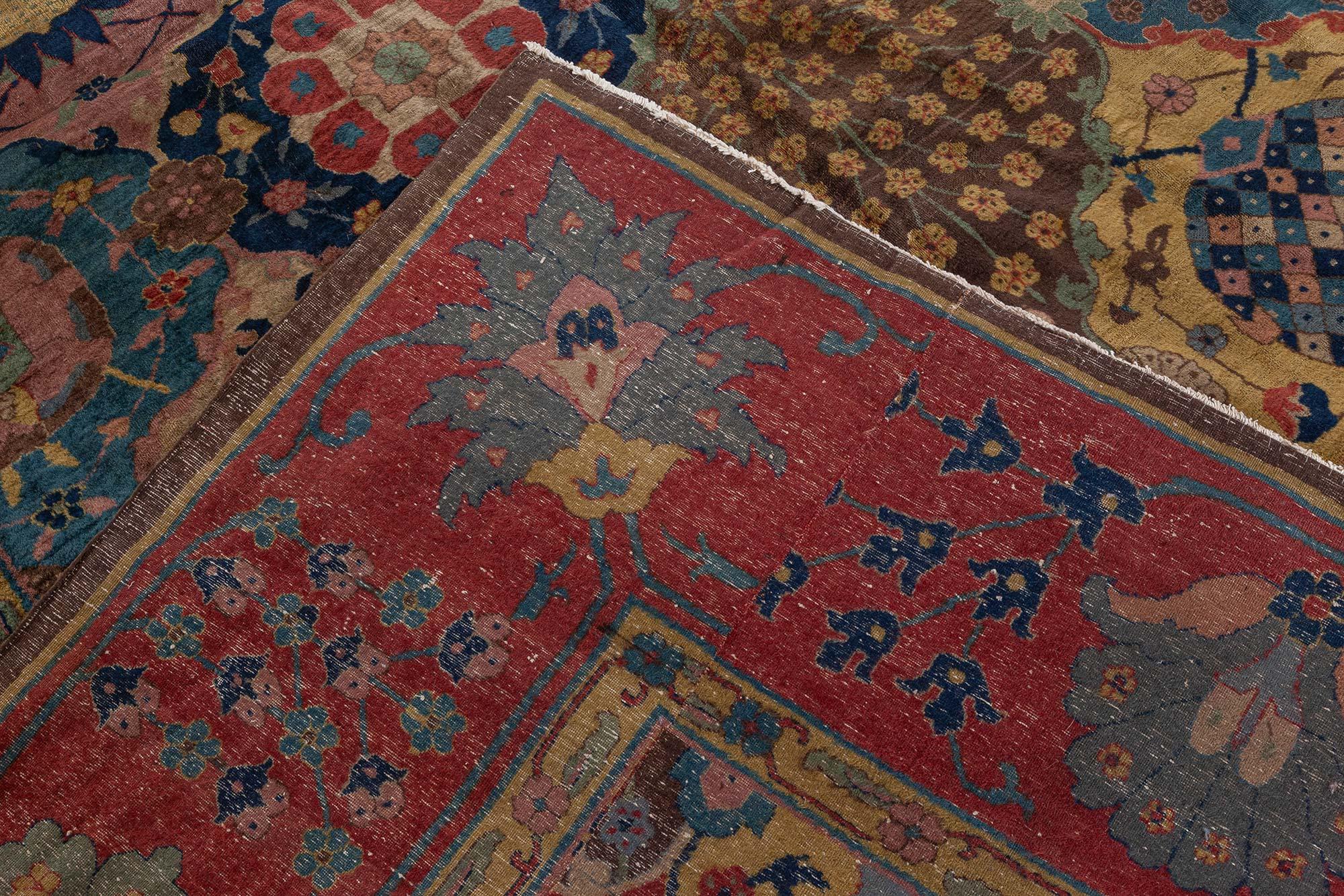 Antiker botanischer indischer Teppich 'Größe verstellbar'  im Angebot 3