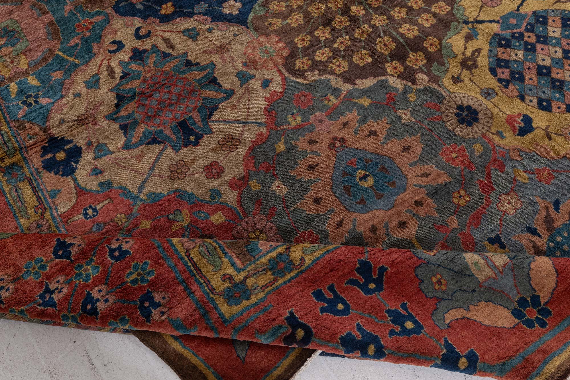 Antiker botanischer indischer Teppich 'Größe verstellbar'  im Angebot 2