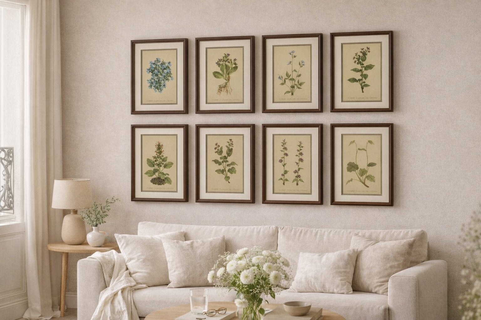 Antique Botanical Prints Alpine Flora Set of 8, Chromolithographs, 1897