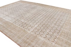 Antique Boteh Paisley Beige and Off-White Wool Rug by Rug & Kilim
