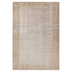 Antique Boteh Paisley Beige and Off-White Wool Rug by Rug & Kilim