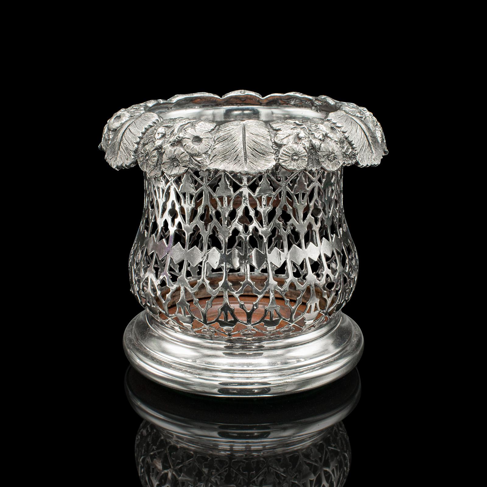 Posavasos Antiguo, Inglés, Plateado, Decorativo, Victoriano siglo XIX en venta