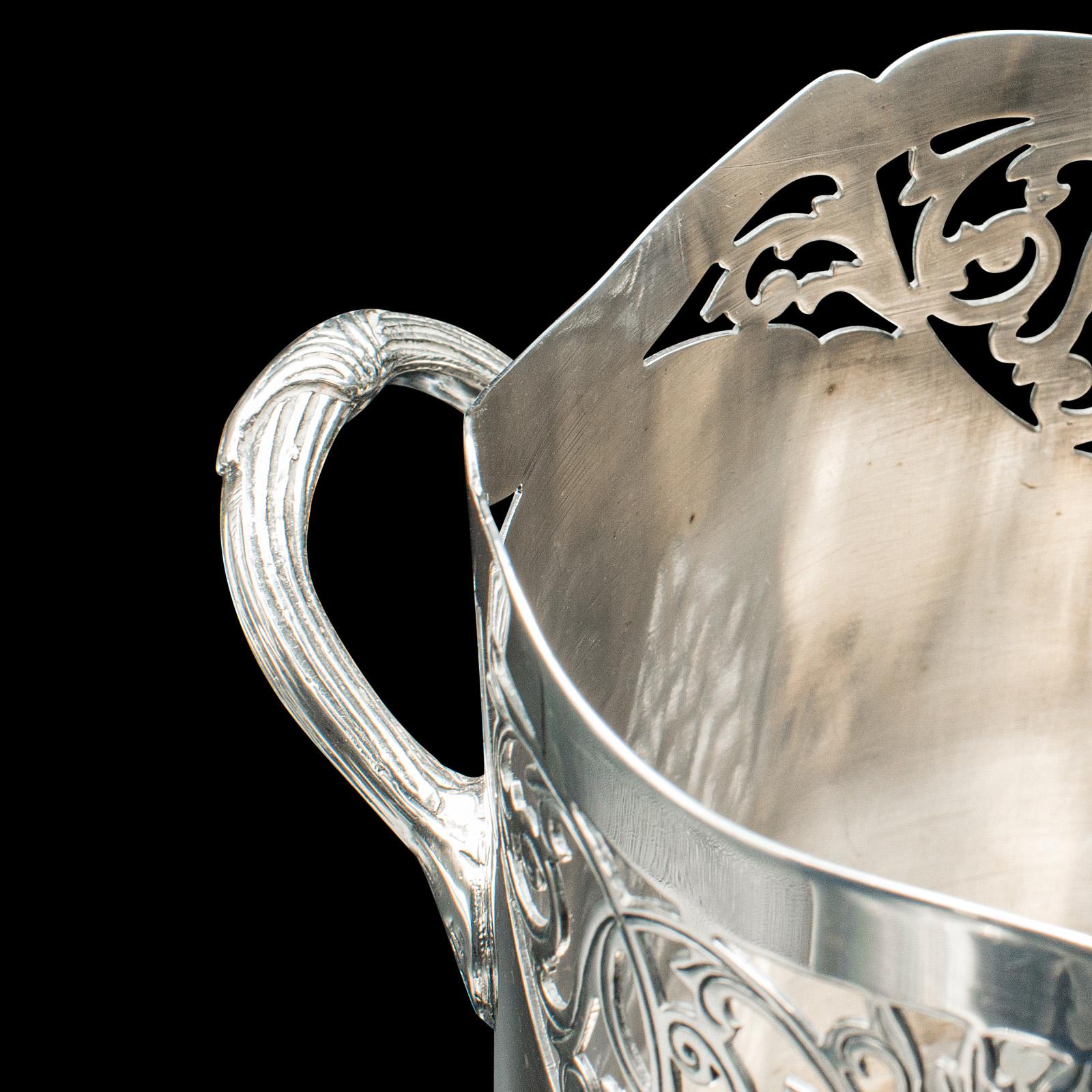 Antique Bottle Cooler, English, Silver Plate, Champagne Magnum Bucket, C.1920 For Sale 5