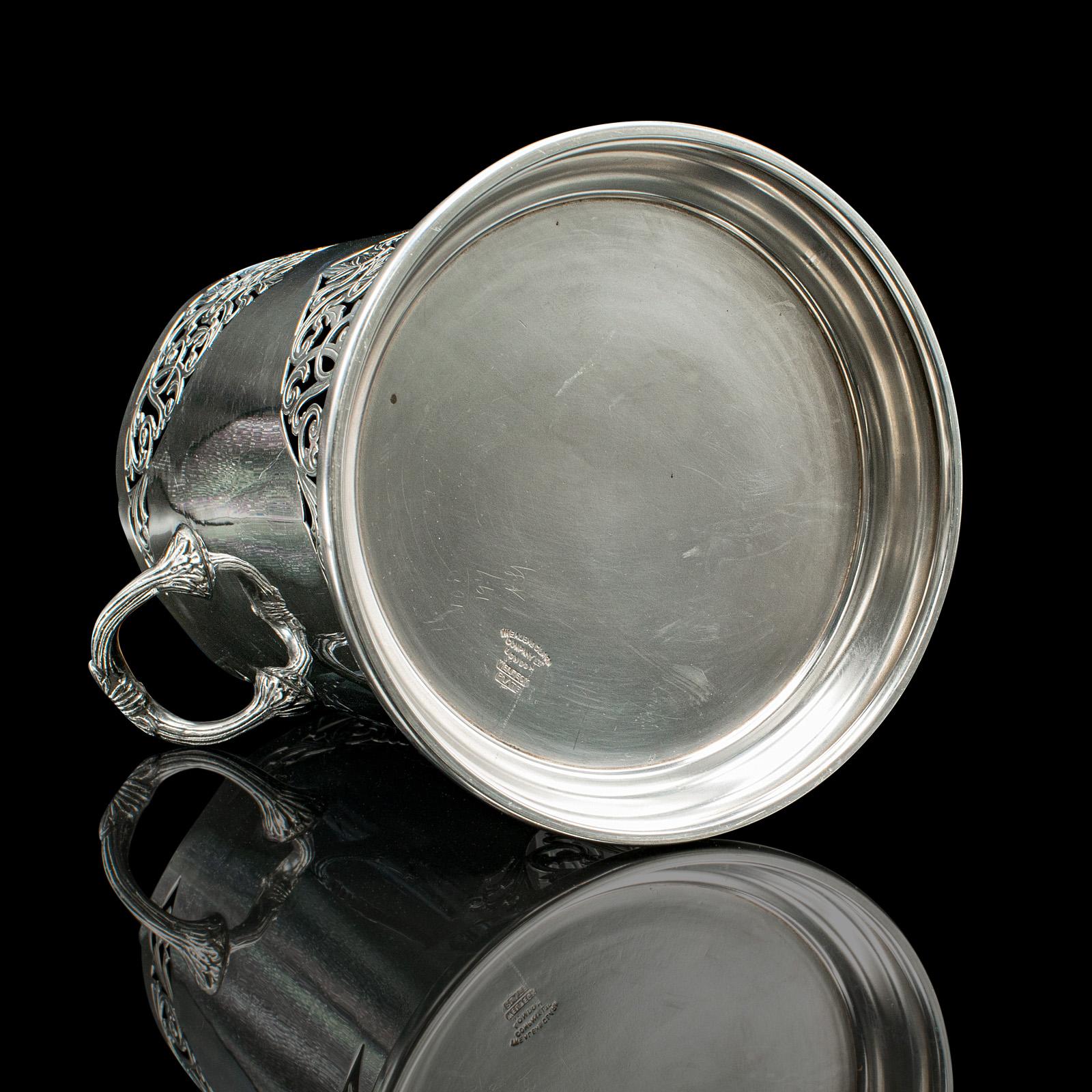 Antique Bottle Cooler, English, Silver Plate, Champagne Magnum Bucket, C.1920 For Sale 1