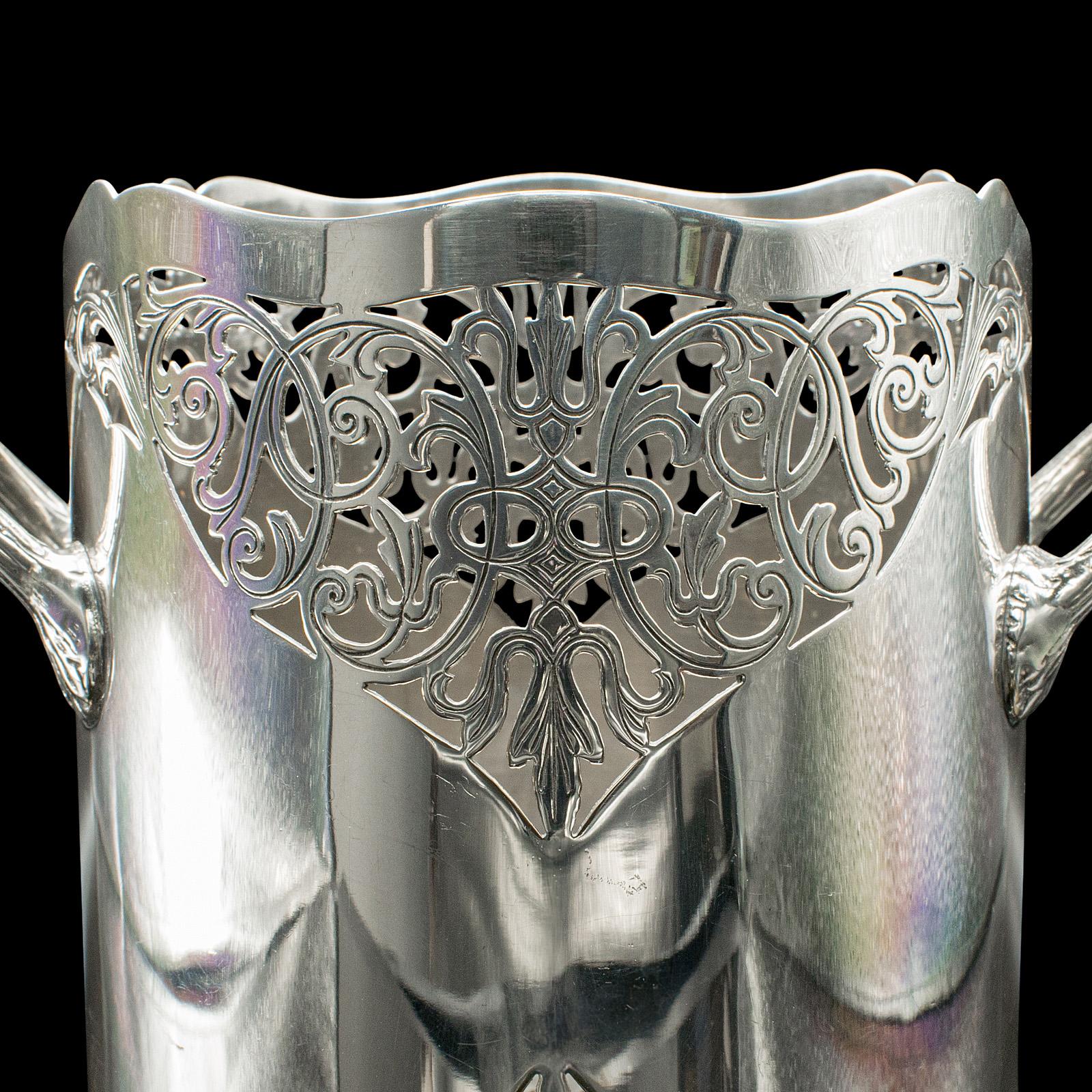 Antique Bottle Cooler, English, Silver Plate, Champagne Magnum Bucket, C.1920 For Sale 2