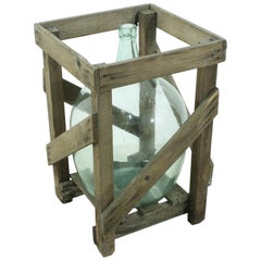 Antique Bottle in Wooden Frame, circa 1900