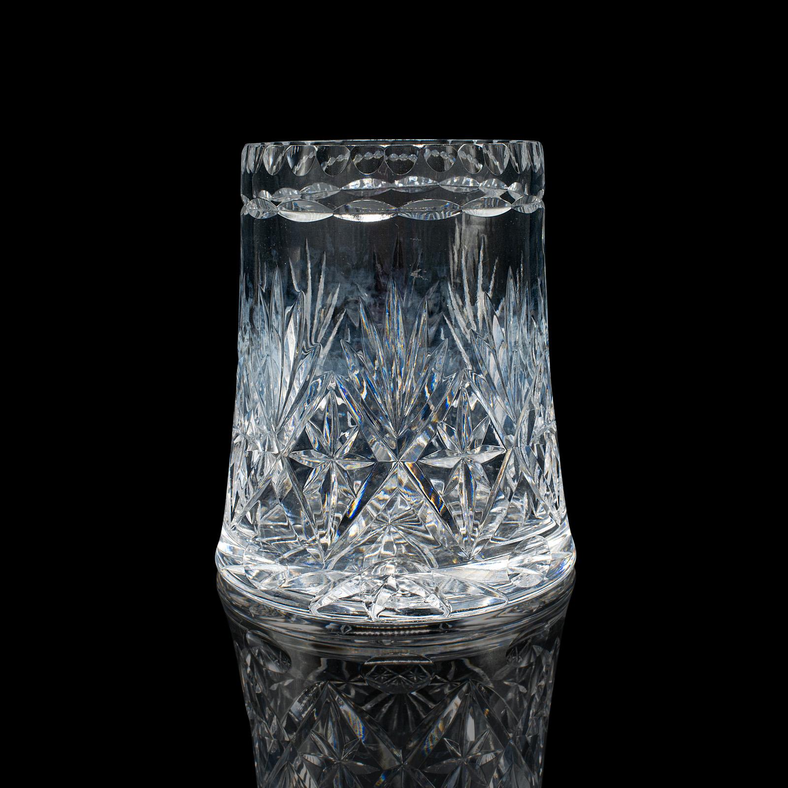 Antiker Flaschenbehälter, englisch, geschliffenes Kristallglas, Untersetzer, Edwardianisch, um 1910 (Britisch) im Angebot