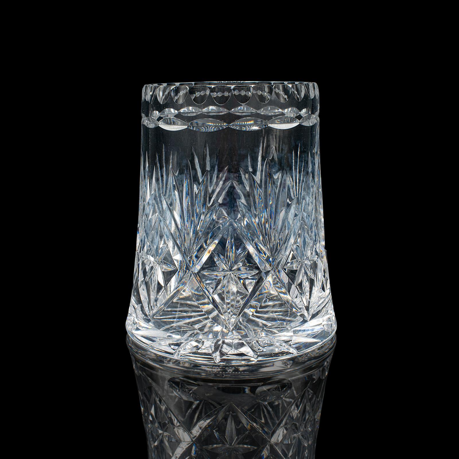 Antiker Flaschenbehälter, englisch, geschliffenes Kristallglas, Untersetzer, Edwardianisch, um 1910 im Zustand „Gut“ im Angebot in Hele, Devon, GB