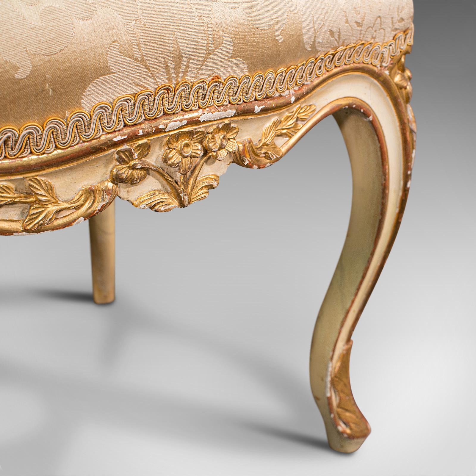 Antique Boudoir Chair, French, Giltwood, Bedroom Dressing Seat, Victorian, 1900 3