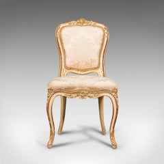 Antique Boudoir Chair, French, Giltwood, Bedroom Dressing Seat, Victorian, 1900