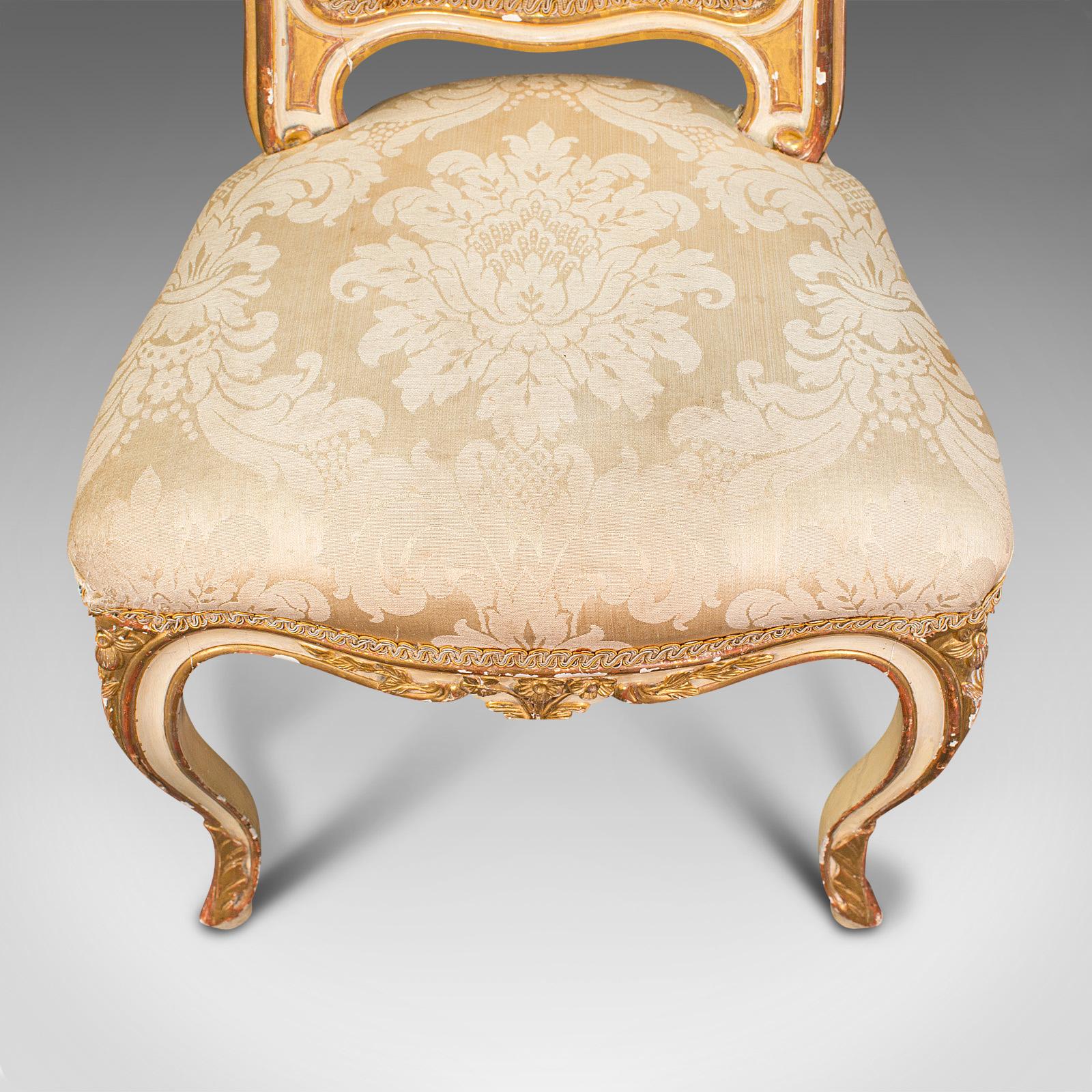 Antique Boudoir Chair, French, Giltwood, Bedroom Dressing Seat, Victorian, 1900 2