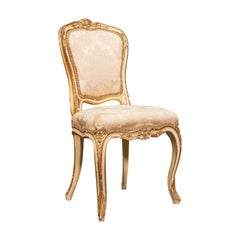 Used Boudoir Chair, French, Giltwood, Bedroom Dressing Seat, Victorian, 1900