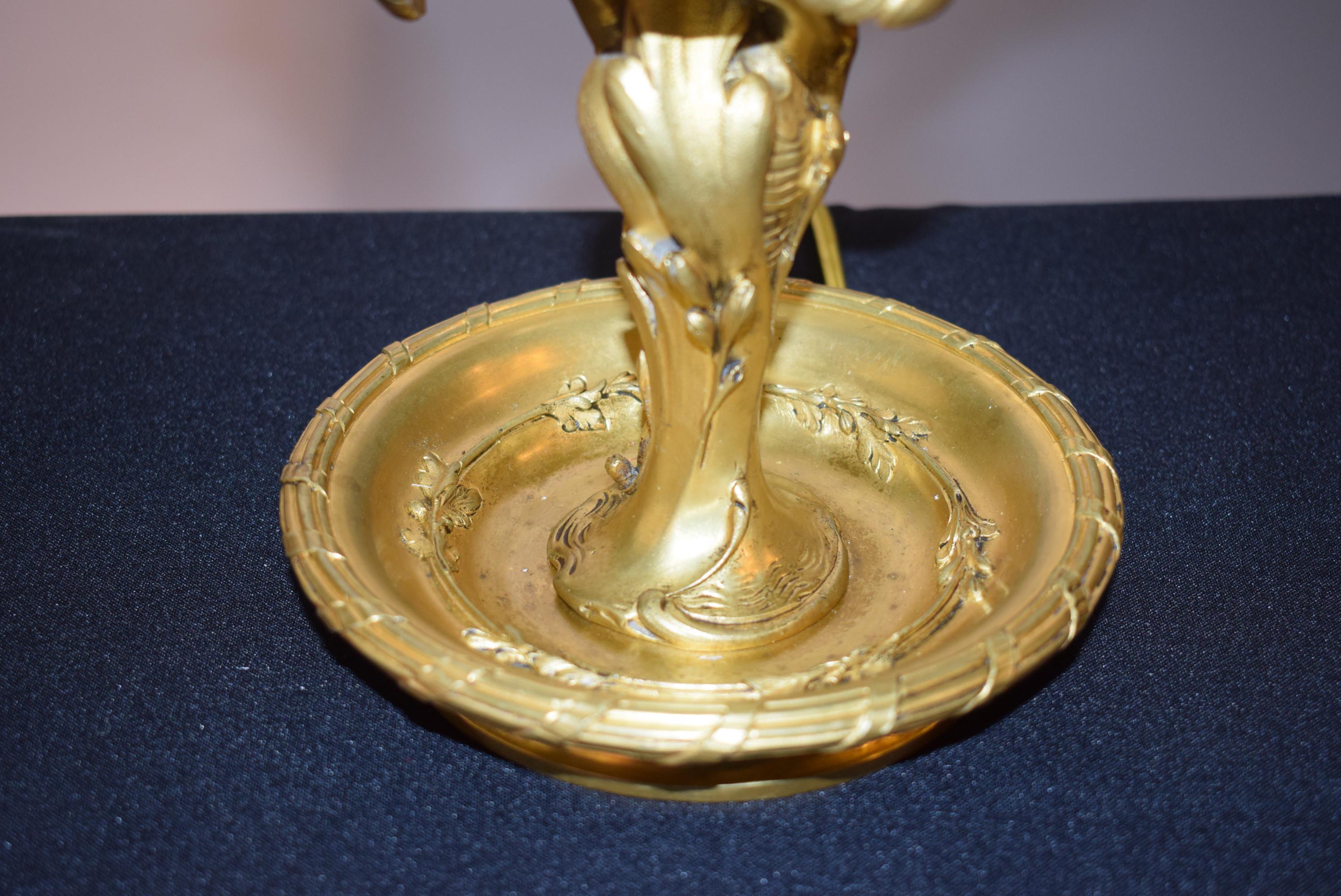 Antike Bouilotte-Lampe (Vergoldet) im Angebot