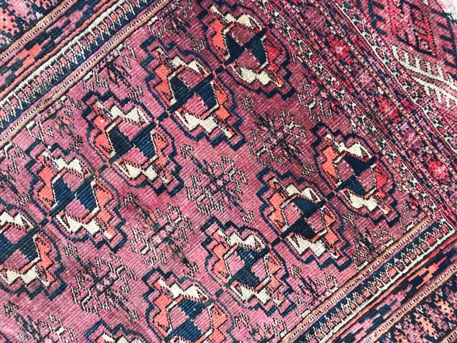 Hand-Knotted Antique Boukhara Afghan Rug For Sale