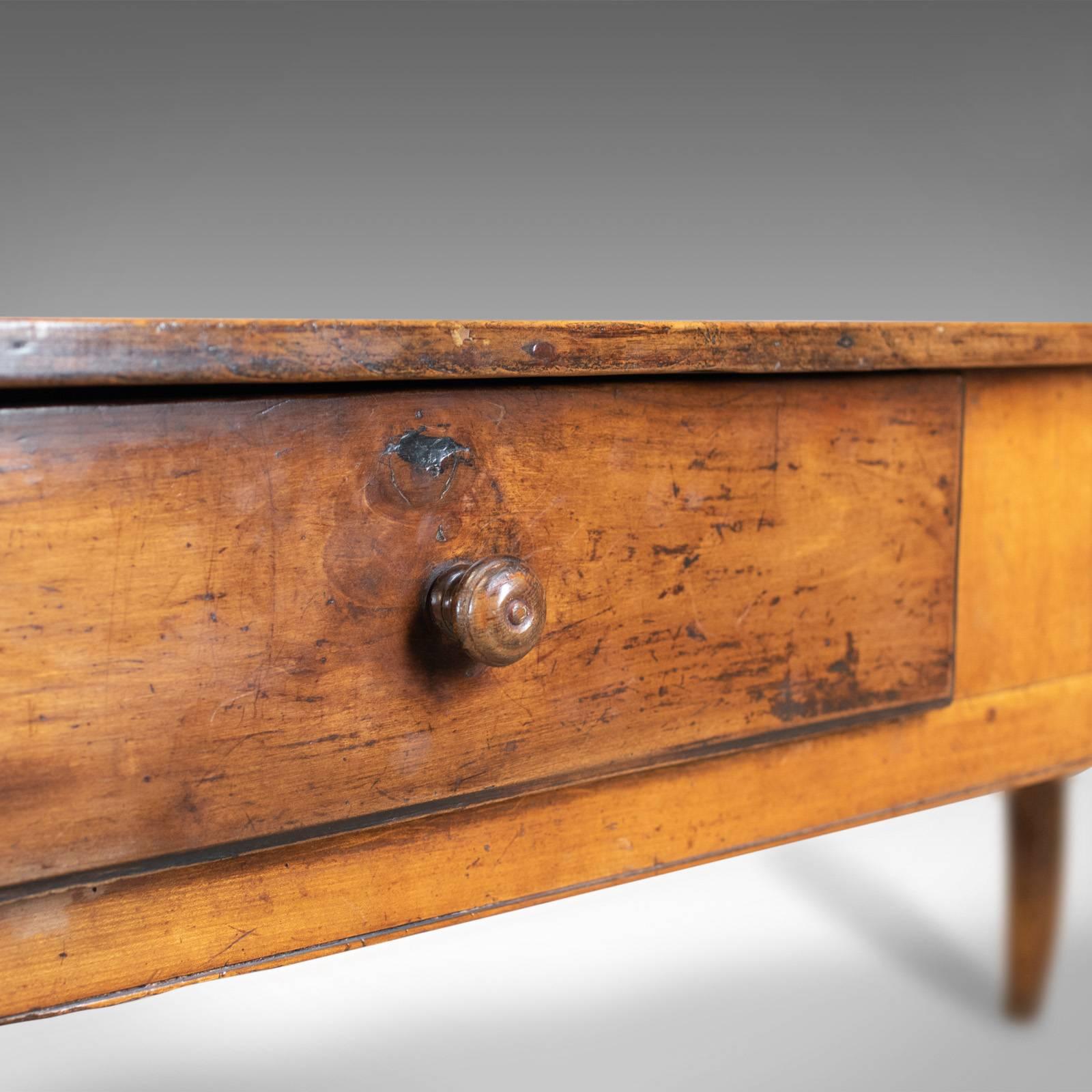 Antique Boulangerie Table, French, Country Kitchen, Bakery, Fruitwood 3