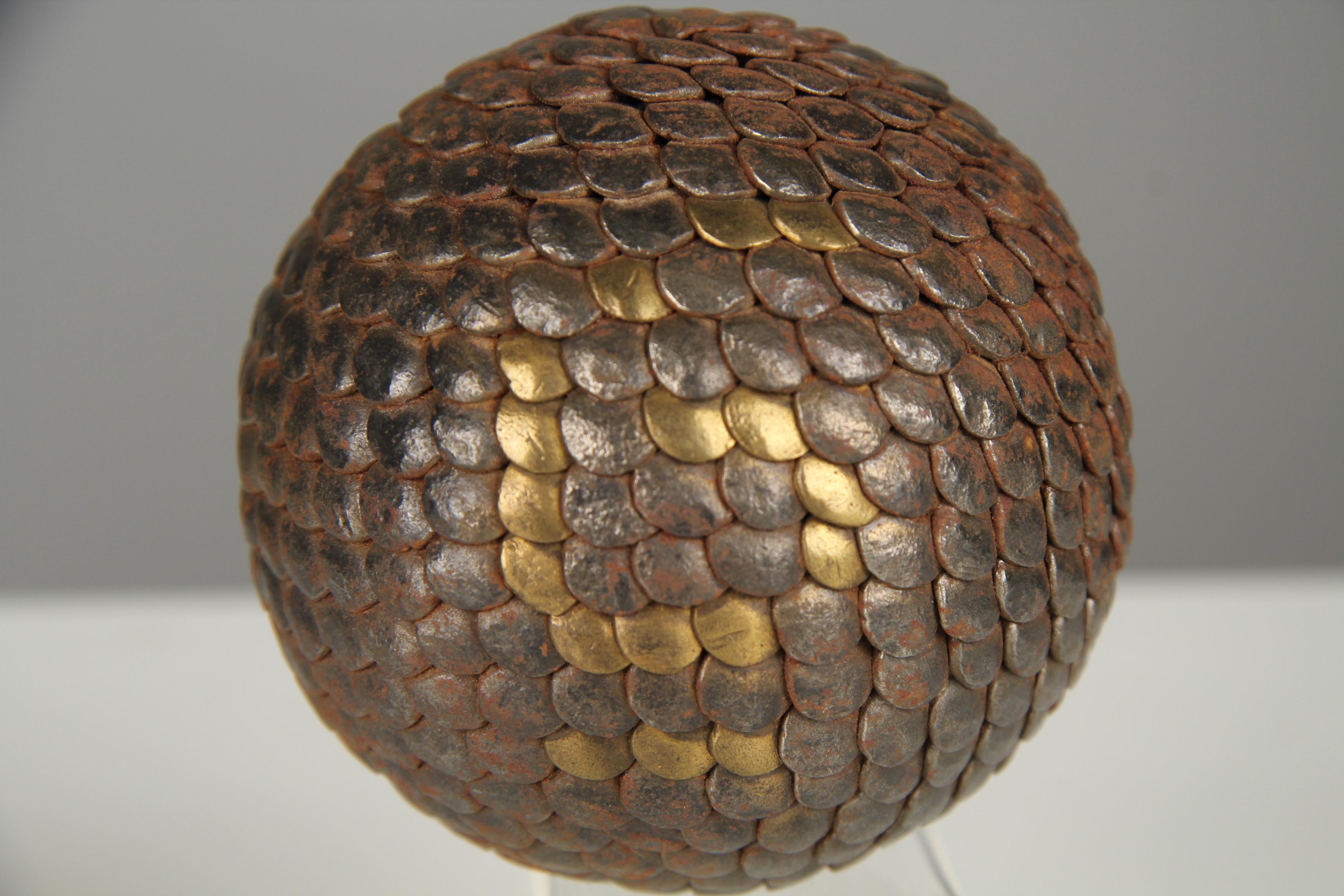 Beautiful, unique Boule ball, France, late 19th Century.

In the 19th century, the manufacture of boules balls underwent significant development in France as the game of boules, particularly the pétanque variant, gained in popularity. The