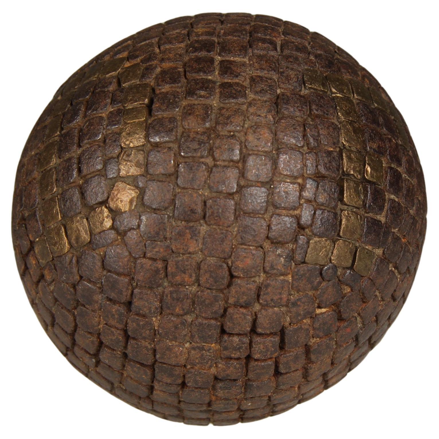 Antique Boule Ball "D F", Pétanque, 1880s, France, Craftsmanship For Sale