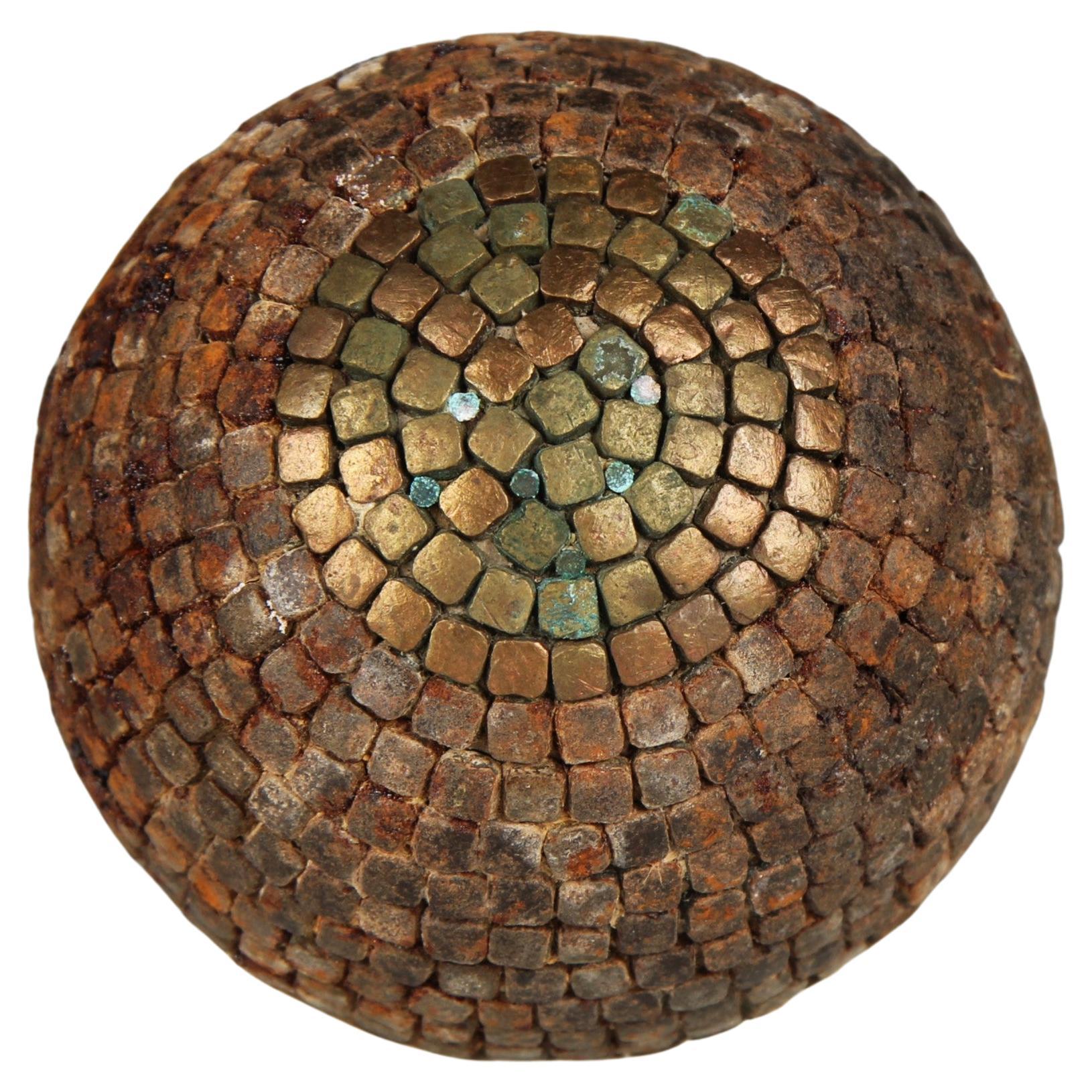 Antique Boule Ball With Circle Decor, Pétanque, 1880s, France, Craftsmanship