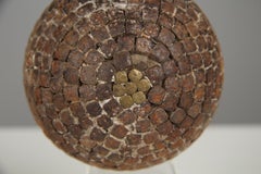 Antique Boule Ball With Flower Decor, Pétanque, 1880s, France, Craftsmanship