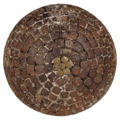 Pelota de petanca antigua con decoración floral, Petanca, Década de 1880, Francia, Artesanía