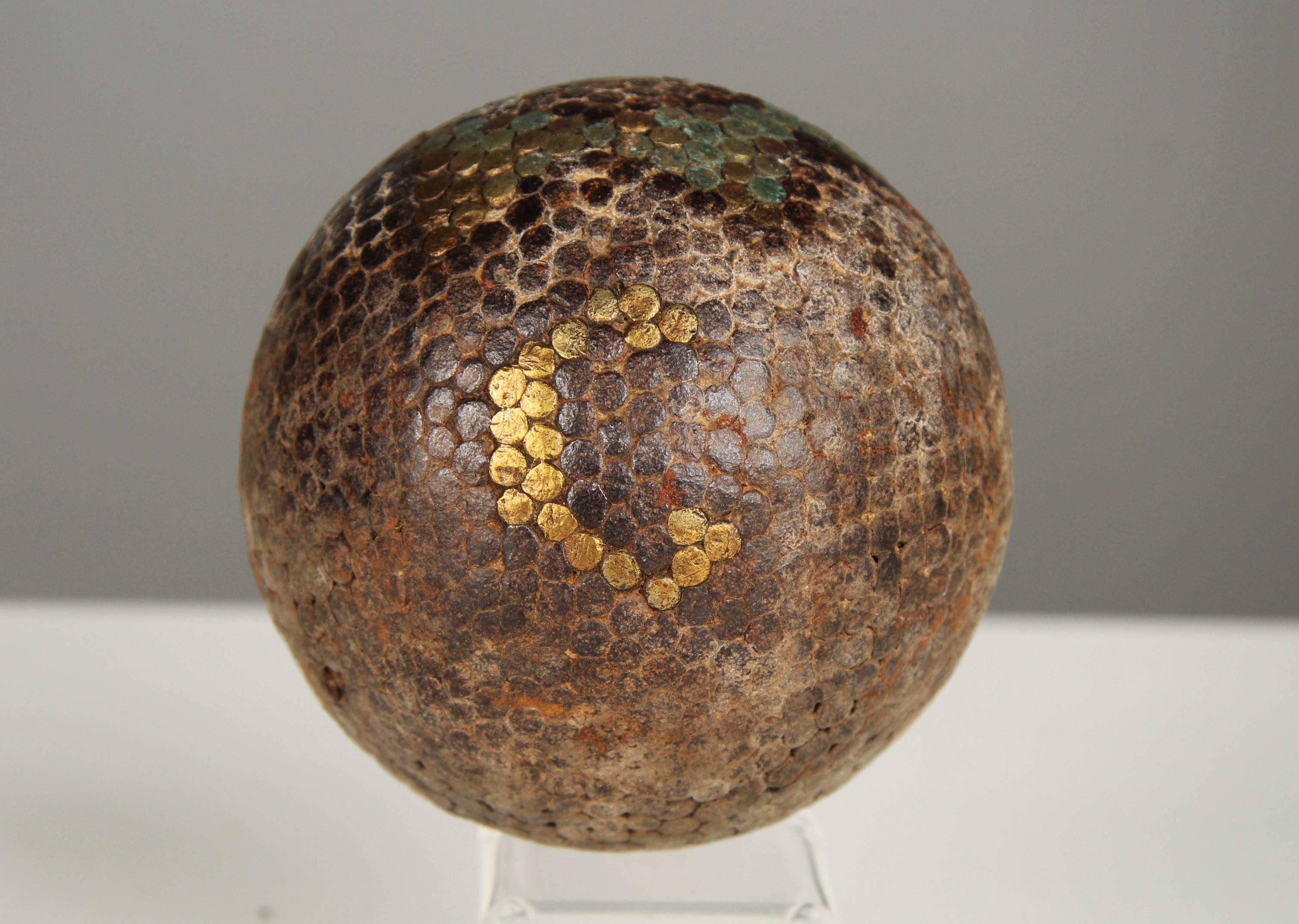 Antique Boule Ball With Star Decor And C, Pétanque, 1880s, France, Craftsmanship In Good Condition For Sale In Greven, DE