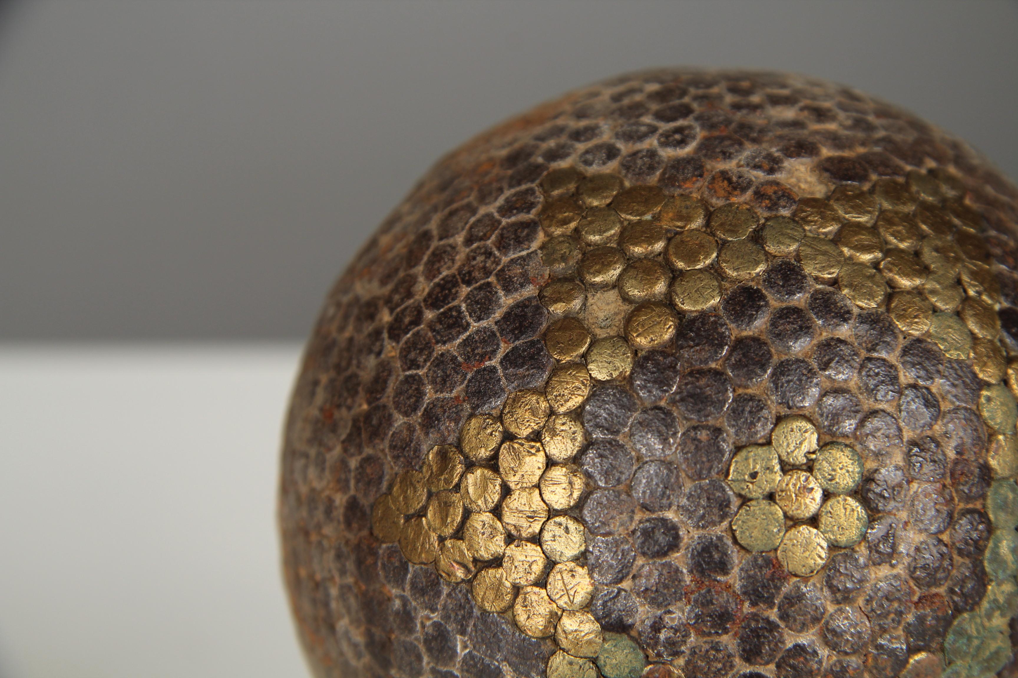 French Antique Boule Ball With Star Decor And C, Pétanque, 1880s, France, Craftsmanship For Sale