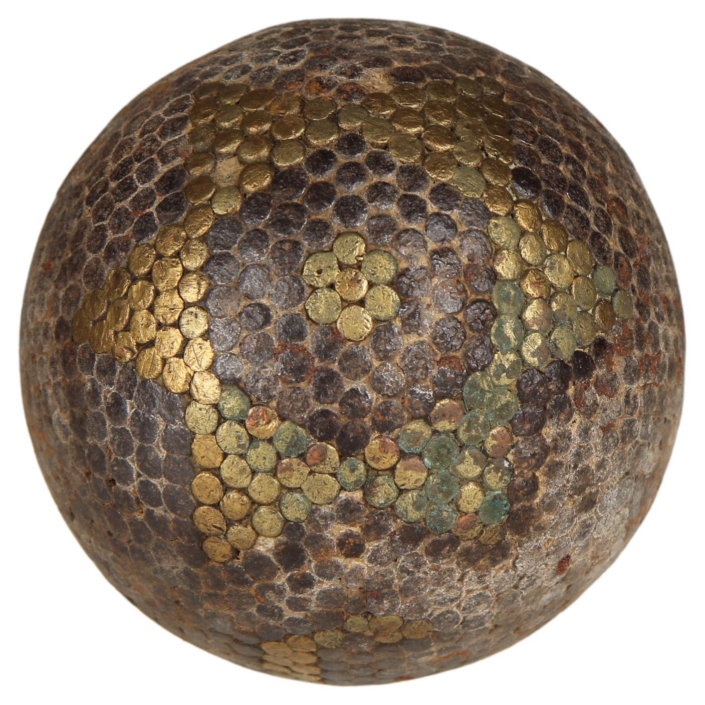 Antique Boule Ball With Star Decor And C, Pétanque, 1880s, France, Craftsmanship