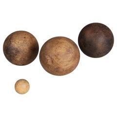 Antikes Boule-Set, Boule-Kugeln, Pétanque, 1880er Jahre, Frankreich, Handwerkskunst