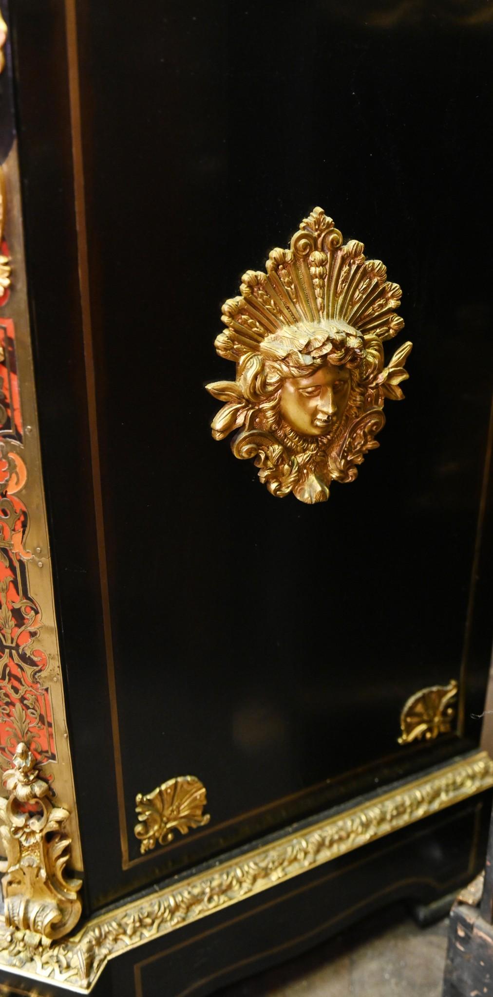 Mid-19th Century Antique Boulle Cabinet Vitrine Napoleon III 1860 For Sale